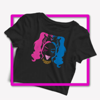 Harley Quinn CROP TOP EN PIEL DE DURAZNO