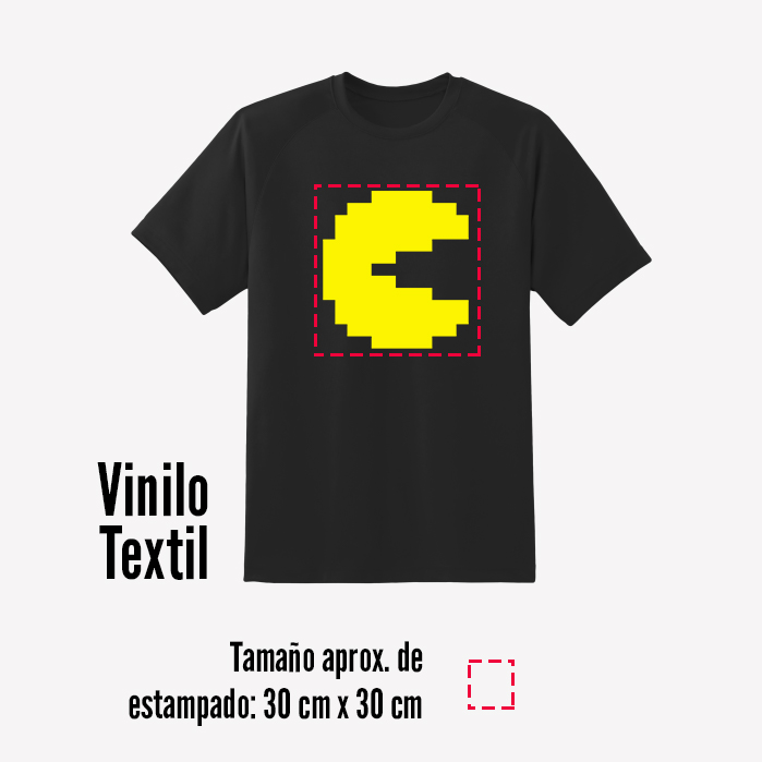 tamaño de estampado vinil textil